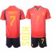Španělsko Alvaro Morata #7 Dětské Oblečení Domácí Dres MS 2022 Krátkým Rukávem (+ trenýrky)